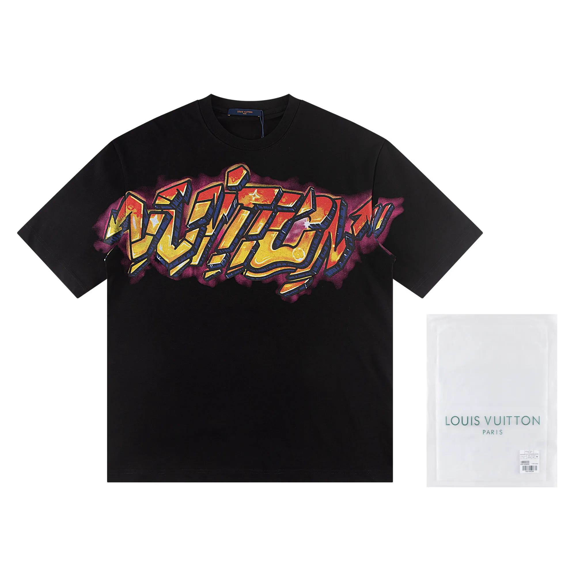 🅿️160 louis vuitto*2026 latest short-sleeved T-shirt Material: Made of high version 300g double yarn combed cotton Size: S M L XL Color: black and white Style number: W2609